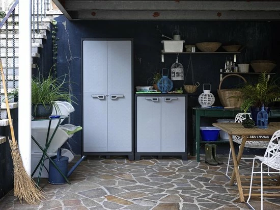 Keter Titan Hoge Kast - 4 Planken - 80x44x182cm – Zwart/Grijs 7 Keter Titan Hoge Kast - 4 Planken - 80x44x182cm – Zwart/Grijs - Afbeelding 5