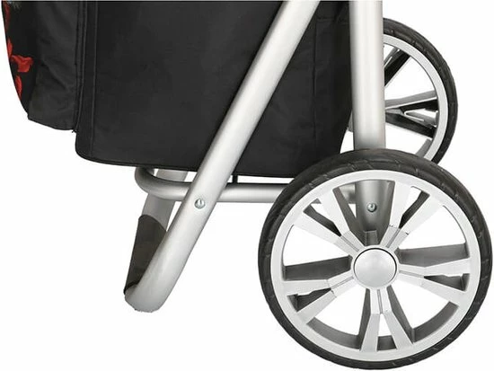 Beagles Alberic Boodschappen Trolley - Bloem Zwart 8 Beagles Alberic Boodschappen Trolley - Bloem Zwart - Afbeelding 6