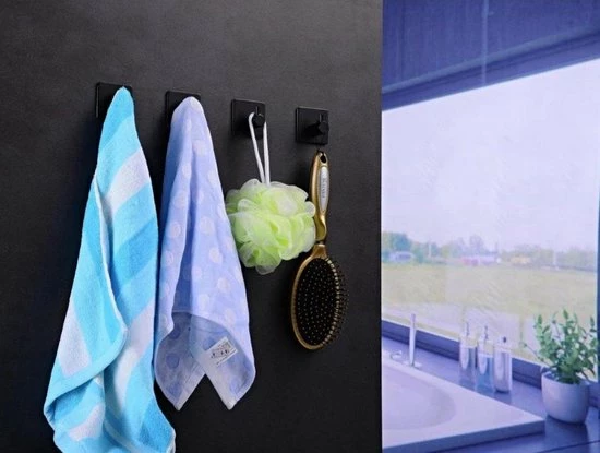 PKD Super Sterke Zelfklevende Haken - Zwart - 5 Tot 8kilo Handdoekhaak Badkamer Ophanghaak 4 Pack 6 PKD Super Sterke Zelfklevende Haken - Zwart - 5 Tot 8kilo Handdoekhaak Badkamer Ophanghaak 4 Pack - Afbeelding 4