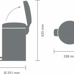 Brabantia NewIcon Prullenbak - 12 L - Soft Beige -Lesser & Pavey-winkel 550x416