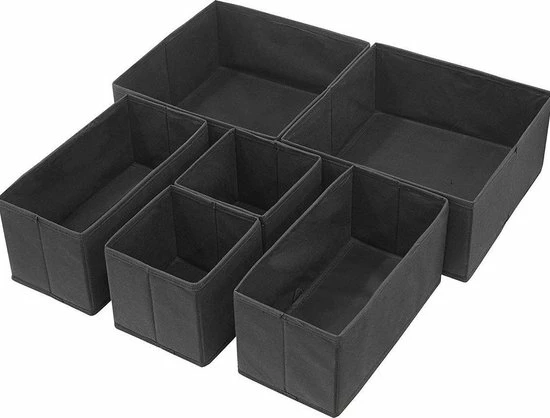 SEPH Kast Organizers - Zwart - Set 6 Stuks - Opberg Boxen - Opberg Mand 3 SEPH Kast Organizers - Zwart - Set 6 Stuks - Opberg Boxen - Opberg Mand