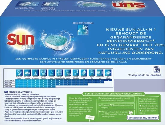 Sun All-In-1 Citroen Vaatwastabletten - 7 X 24 Tabletten - Voordeelverpakking 6 Sun All-In-1 Citroen Vaatwastabletten - 7 X 24 Tabletten - Voordeelverpakking - Afbeelding 4