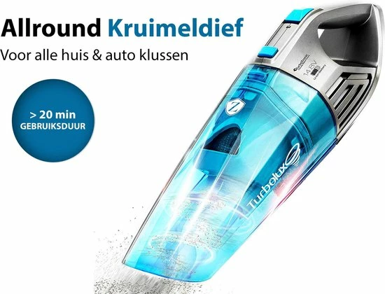 TurboTronic LUX400 Kruimelzuiger – Handstofzuiger Nat En Droog - Zilver/Blauw 6 TurboTronic LUX400 Kruimelzuiger – Handstofzuiger Nat En Droog - Zilver/Blauw - Afbeelding 4