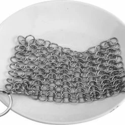 LOUZIR RVS Gietijzer Cleaner Voor Pannen - Metalen Borstel- Scrubmat- Zilver -Lesser & Pavey-winkel 550x432