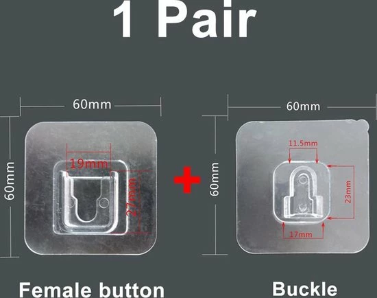 Merkloos Zelfklevende Haken 20 Paar / Extra Stevig Dubbelzijdig Tape / Muur Hanger / Ophanghaakjes / Wand Haken / Dubbelzijdig Schilderij Haakjes / Fotolijst Haakjes / Waterproof / Zonder Gaten Ophangen. 6 Merkloos Zelfklevende Haken 20 Paar / Extra Stevig Dubbelzijdig Tape / Muur Hanger / Ophanghaakjes / Wand Haken / Dubbelzijdig Schilderij Haakjes / Fotolijst Haakjes / Waterproof / Zonder Gaten Ophangen. - Afbeelding 4