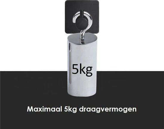 PKD Super Sterke Zelfklevende Haken - Zwart - 5 Tot 8kilo Handdoekhaak Badkamer Ophanghaak 4 Pack 7 PKD Super Sterke Zelfklevende Haken - Zwart - 5 Tot 8kilo Handdoekhaak Badkamer Ophanghaak 4 Pack - Afbeelding 5