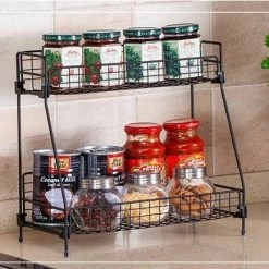 SensaHome - Kruidenrek Voor Kruidenpotjes - Keuken Opbergrek - Badkamerrek - 2-Laags - RVS - Zwart 9 SensaHome - Kruidenrek Voor Kruidenpotjes - Keuken Opbergrek - Badkamerrek - 2-Laags - RVS - Zwart -Lesser & Pavey-winkel 550x435