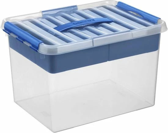 Sunware - Q-line Opbergbox Met Inzet 22L Transparant Blauw - 40 X 30 X 26 Cm 3 Sunware - Q-line Opbergbox Met Inzet 22L Transparant Blauw - 40 X 30 X 26 Cm