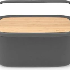 Brabantia Nic Broodtrommel - Met Bamboe Deksel - Dark Grey 26 Brabantia Nic Broodtrommel - Met Bamboe Deksel - Dark Grey -Lesser & Pavey-winkel 550x436 3