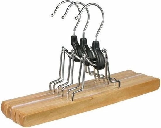 Merkloos Set Van 6x Stuks Houten Broekhangers Kledinghangers 24,5 Cm - Kledinghangers / Kleerhangers - Broeken En Rokken Ophangen 4 Merkloos Set Van 6x Stuks Houten Broekhangers Kledinghangers 24,5 Cm - Kledinghangers / Kleerhangers - Broeken En Rokken Ophangen - Afbeelding 2