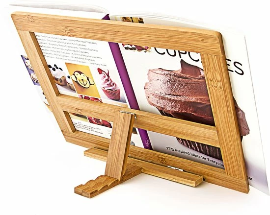Relaxdays Kookboekstandaard - Bamboe Hout - 32 X 24 Cm 9 Relaxdays Kookboekstandaard - Bamboe Hout - 32 X 24 Cm - Afbeelding 7