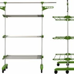 Herzberg HG-5015; Moving Clothes Rack Green -Lesser & Pavey-winkel 550x444
