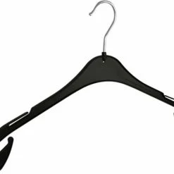 De Kledinghanger Gigant - 50 X Blouse / Shirthanger Kunststof Zwart Met Rokinkepingen, 43 Cm