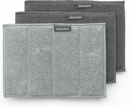 Brabantia SinkSide Microvezeldoekjes Set Van 3 - 16x22 Cm - Mid Grey 3 Brabantia SinkSide Microvezeldoekjes Set Van 3 - 16x22 Cm - Mid Grey