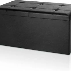 Casaria Klapbare Bank – Zitbank - MDF - 80x40x40 Cm Zwart -Lesser & Pavey-winkel 550x450 1