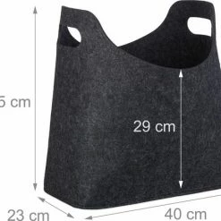 Relaxdays Houtmand Vilt - Mand Voor Haardhout - Draagtas - Viltmand - Houttas - Vilttas - Antraciet -Lesser & Pavey-winkel 550x451 6