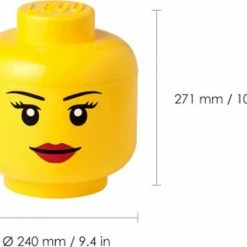 Opbergbox Iconic Hoofd Girl 24 Cm, Geel - LEGO -Lesser & Pavey-winkel 550x451 7