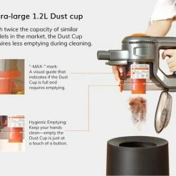 Ilife Easine H70 Steelstofzuiger – Steelstofzuiger Draadloos – Steelstofzuigers – Snoerloze Steelstofzuiger – Stofzuiger Zonder Zak – Stofzuiger – Ingebouwde LED Lampen -Lesser & Pavey-winkel 550x459 2