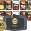 Deliqart Meal Prep Bakjes - 10 Stuks - 2 Compartimenten - Vershoudbakjes - Meal Prep - 1L - Magnetron Bakjes Met Deksel - Vershouddoos
