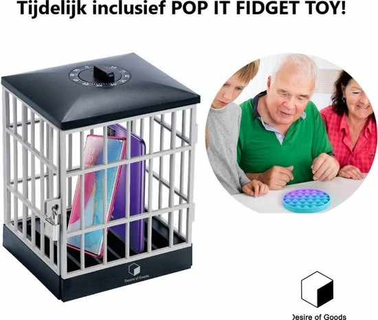 Desire Of Goods Telefoon Kluis Met Tijdslot Timer - Inclusief Fidget Toys - Pop It 3 Desire Of Goods Telefoon Kluis Met Tijdslot Timer - Inclusief Fidget Toys - Pop It