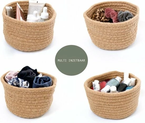 Oliva's - Jute Mandjes - Opbergmand - Opbergbakje - Opbergmandjes - 3L - Set Van 2 Stuks 5 Oliva's - Jute Mandjes - Opbergmand - Opbergbakje - Opbergmandjes - 3L - Set Van 2 Stuks - Afbeelding 3