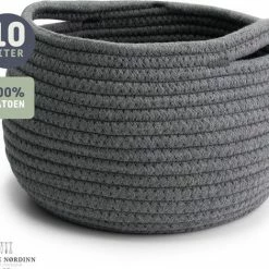 Sophie Nørdinn Mand Van Sophie Nordinn® - Opbergmand Boras (Donkergrijs) - Mandjes Opbergen - Milieuvriendelijk Manden - Katoen
