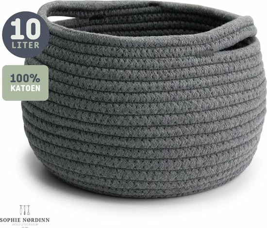 Sophie Nørdinn Mand Van Sophie Nordinn® - Opbergmand Boras (Donkergrijs) - Mandjes Opbergen - Milieuvriendelijk Manden - Katoen 3 Sophie Nørdinn Mand Van Sophie Nordinn® - Opbergmand Boras (Donkergrijs) - Mandjes Opbergen - Milieuvriendelijk Manden - Katoen