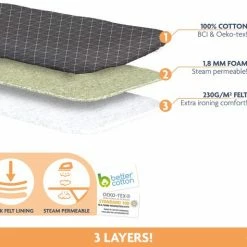 STRIJKPLANKHOES COMFORT – 120x40 CM – Beschikbaar In TWEE MATEN - Gemaakt Van 100% KATOEN En Uitgerust Met UITZONDERLIJK DIKKE MOLTONLAAG – Extra Strijkcomfort - LaundrySpecialist -Lesser & Pavey-winkel 550x474 1