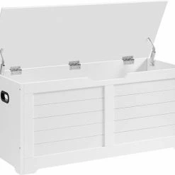 MIRA Home - Opbergkist - Schoenenbank - Wit - Hout - ‎100x40x46