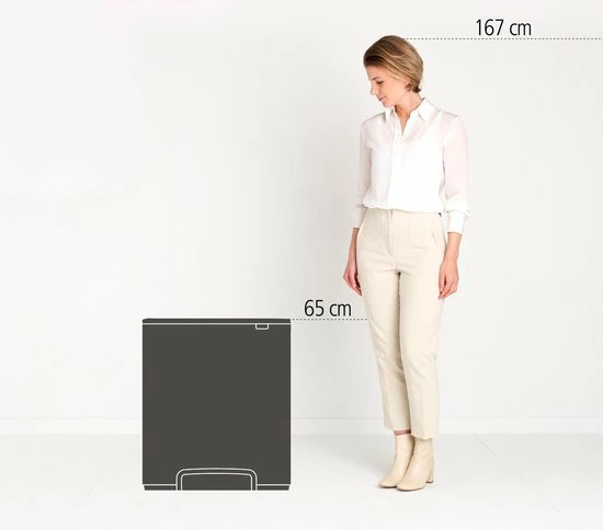 Brabantia Bo Prullenbak - 2 X 30 L - Matt Steel Fingerprint Proof 6 Brabantia Bo Prullenbak - 2 X 30 L - Matt Steel Fingerprint Proof - Afbeelding 4