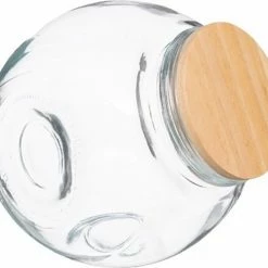 Five® Glazen Voorraadpot Met Houten Deksel - Transparant - Met Deksel, Vaatwasserbestendig, Luchtdicht