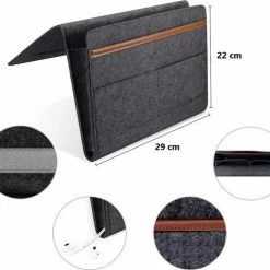 *** Bedside Pocket Opbergzak Antraciet - Tijdschriftenhouder - Opbergzak - Bank Organizer - Van Heble® *** -Lesser & Pavey-winkel 550x489 6