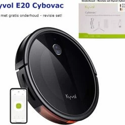 Kyvol Robotstofzuiger Cybovac E20 Met Onderhoud - Revisie Set, 2000Pa Wifi/Alexa/app, Automatische Zelf Opladende Robotstofzuiger Met 150 Min Looptijd, Slanke, Stille Mini-reinigingsrobot Voor Huisdierenhaar, Harde Vloeren En Tapijten