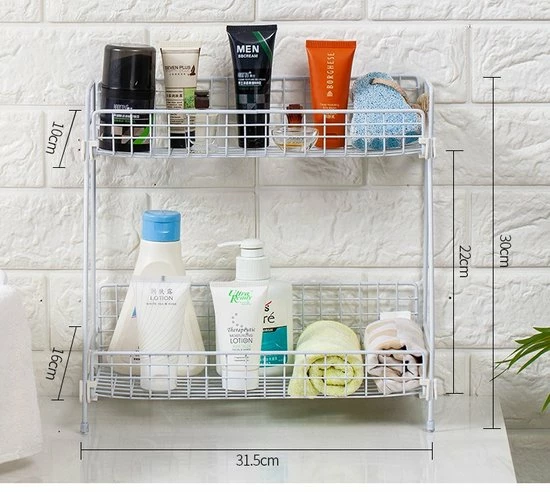 SensaHome - Kruidenrek Voor Kruidenpotjes - Keuken Opbergrek - Badkamerrek - 2-Laags - RVS - Zwart 5 SensaHome - Kruidenrek Voor Kruidenpotjes - Keuken Opbergrek - Badkamerrek - 2-Laags - RVS - Zwart - Afbeelding 3