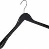 De Kledinghanger Gigant - 6 X Mantel / Kostuumhanger Lotushout Zwart Gelakt Met Schouderverbreding, 41 Cm