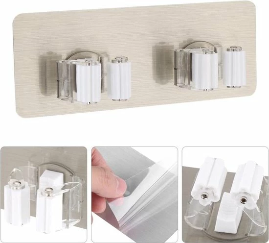 Merkloos Bezem Ophangsysteem Bezem Houder Ophangsysteem Tuingereedschap - Gereedschapshouder - Zelfklevend - 2 Stuks 5 Merkloos Bezem Ophangsysteem Bezem Houder Ophangsysteem Tuingereedschap - Gereedschapshouder - Zelfklevend - 2 Stuks - Afbeelding 3