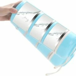 Evolize Bento Lunchbox In Japanse Stijl - Bento Lunch Box - 6 Compartimenten - Lekvrij - BPA-vrij - Milieuvriendelijk RVS - 1650ml - Blauw -Lesser & Pavey-winkel 550x498 5