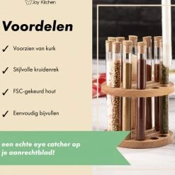 Joy Kitchen Rond Kruidenrek Reageerbuisjes Met Kurk Set Van 12 | Reageerbuisjes Glas | Ronden Kruidenrek | Kruiden Houder | Kruiden Organizer | Kruidenpotjes | Kruidenhouder | Kruidenrek Staand | Houten Decoratie | Keuken Organizers 12 Joy Kitchen Rond Kruidenrek Reageerbuisjes Met Kurk Set Van 12 | Reageerbuisjes Glas | Ronden Kruidenrek | Kruiden Houder | Kruiden Organizer | Kruidenpotjes | Kruidenhouder | Kruidenrek Staand | Houten Decoratie | Keuken Organizers -Lesser & Pavey-winkel 550x501 1
