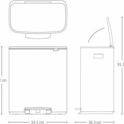 Brabantia Bo Touch Bin Prullenbak - 2 X 30 L - Mineral Concrete Grey -Lesser & Pavey-winkel 550x502 3