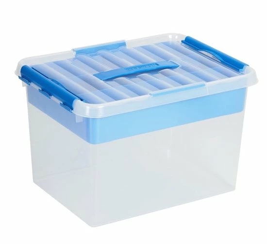 Sunware - Q-line Opbergbox Met Inzet 22L Transparant Blauw - 40 X 30 X 26 Cm 5 Sunware - Q-line Opbergbox Met Inzet 22L Transparant Blauw - 40 X 30 X 26 Cm - Afbeelding 3