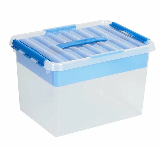 Sunware - Q-line Opbergbox Met Inzet 22L Transparant Blauw - 40 X 30 X 26 Cm 7 Sunware - Q-line Opbergbox Met Inzet 22L Transparant Blauw - 40 X 30 X 26 Cm - Afbeelding 5