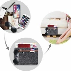 *** Bedside Pocket Opbergzak Antraciet - Tijdschriftenhouder - Opbergzak - Bank Organizer - Van Heble® *** -Lesser & Pavey-winkel 550x507 7