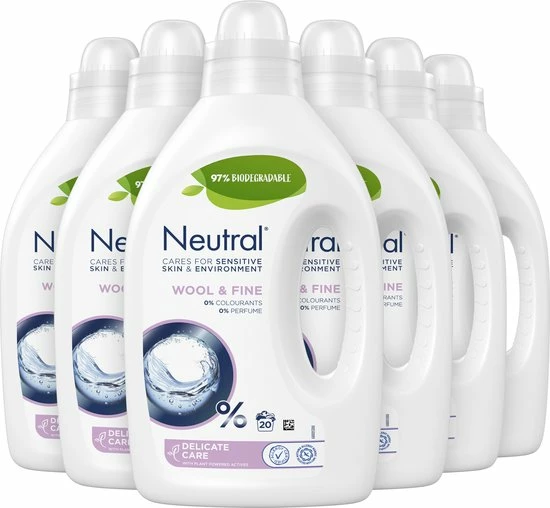 Neutral Voeibaar Fijnwasmiddel 5x 1L 3 Neutral Voeibaar Fijnwasmiddel 5x 1L