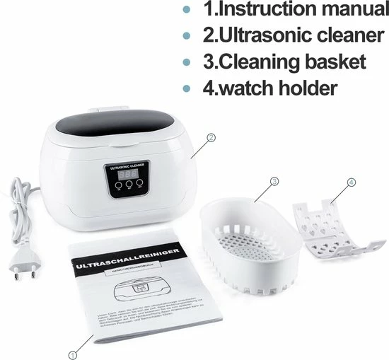 UTEN - Ultrasone Reiniger 600ml - Ultrasoon Reiniger Sieraden - 43khz Frequentie Ultrasoon Reinigingsapparaat - 5 Tijdsmodi - Met Automatische Stop (voor Brillen Sieraden Horloges Kunstgebit Ringen) 11 UTEN - Ultrasone Reiniger 600ml - Ultrasoon Reiniger Sieraden - 43khz Frequentie Ultrasoon Reinigingsapparaat - 5 Tijdsmodi - Met Automatische Stop (voor Brillen Sieraden Horloges Kunstgebit Ringen) - Afbeelding 9