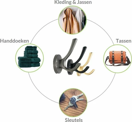 XIVADA Wandhaak Goud - Kapstok Haken - 3 Stuks - Jashaak Dubbel - Wandkapstok 9 XIVADA Wandhaak Goud - Kapstok Haken - 3 Stuks - Jashaak Dubbel - Wandkapstok - Afbeelding 7