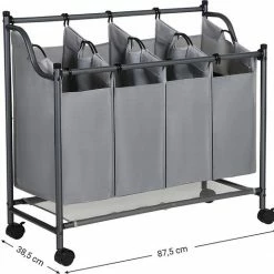 Acaza Stevige Wassorteerder - Wasmand Op Wieltjes Met 4 Uitneembare Vakken - 140L - Grijs 16 Acaza Stevige Wassorteerder - Wasmand Op Wieltjes Met 4 Uitneembare Vakken - 140L - Grijs -Lesser & Pavey-winkel 550x515 1