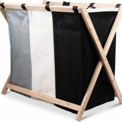 En Passant Wasmand 3 Vakken - Wassorteerder - Wasbox - Bamboe