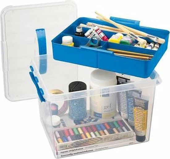 Sunware - Q-line Opbergbox Met Inzet 22L Transparant Blauw - 40 X 30 X 26 Cm 8 Sunware - Q-line Opbergbox Met Inzet 22L Transparant Blauw - 40 X 30 X 26 Cm - Afbeelding 6