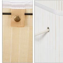 Relaxdays Bamboe Wasmand Met Deksel - 2 Vakken - 70 L - Wit -Lesser & Pavey-winkel 550x518 4