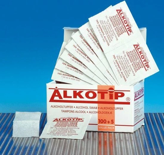 Alkotip Alcoholdoekjes 90x110mm, 100 Stuks 8 Alkotip Alcoholdoekjes 90x110mm, 100 Stuks - Afbeelding 6